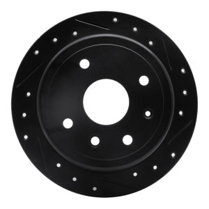 Chevrolet Optra Brake Rotor (1) - Rear Right - R1 Concepts - Drilled & Slotted - Black - `04-`10